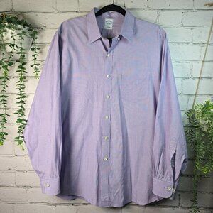 BROOKS BROTHERS LONG SLEEVE BUTTON DOWN PERIWINKLE COLOR MENS SIZE LARGE